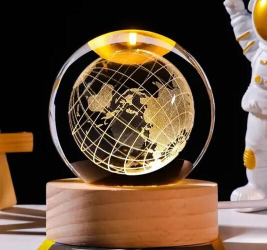 3D Crystal Globe Night Lamp – Earth Edition 🌍