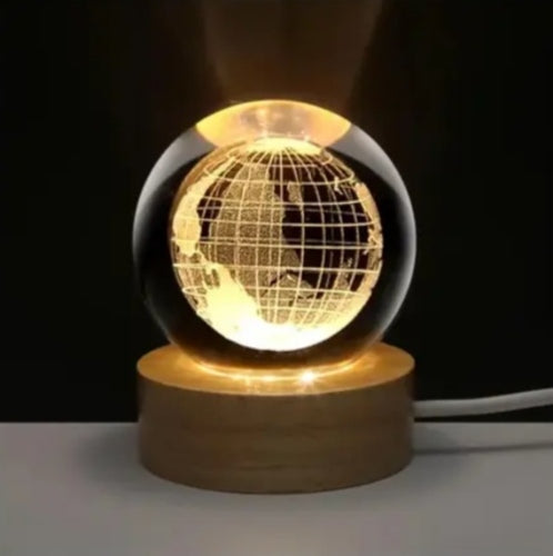 3D Crystal Globe Night Lamp – Earth Edition 🌍