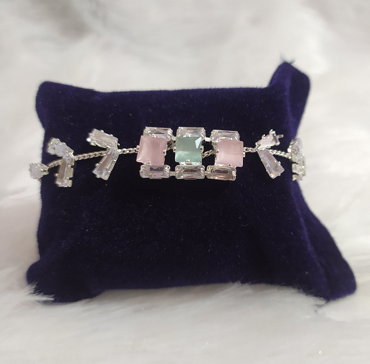 Pastel Combo – Bracelet + Double-Line Necklace Set