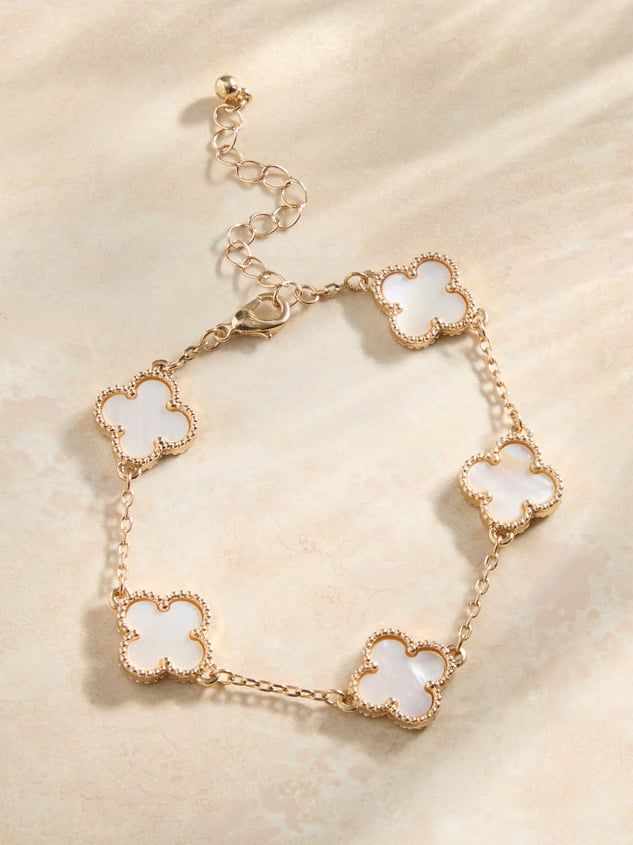 Gold Clover Charm Bracelet