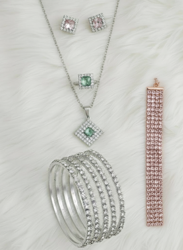 Sparkling Silver Jewelry Combo