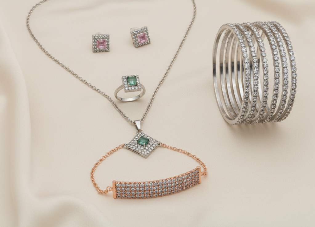 Sparkling Silver Jewelry Combo