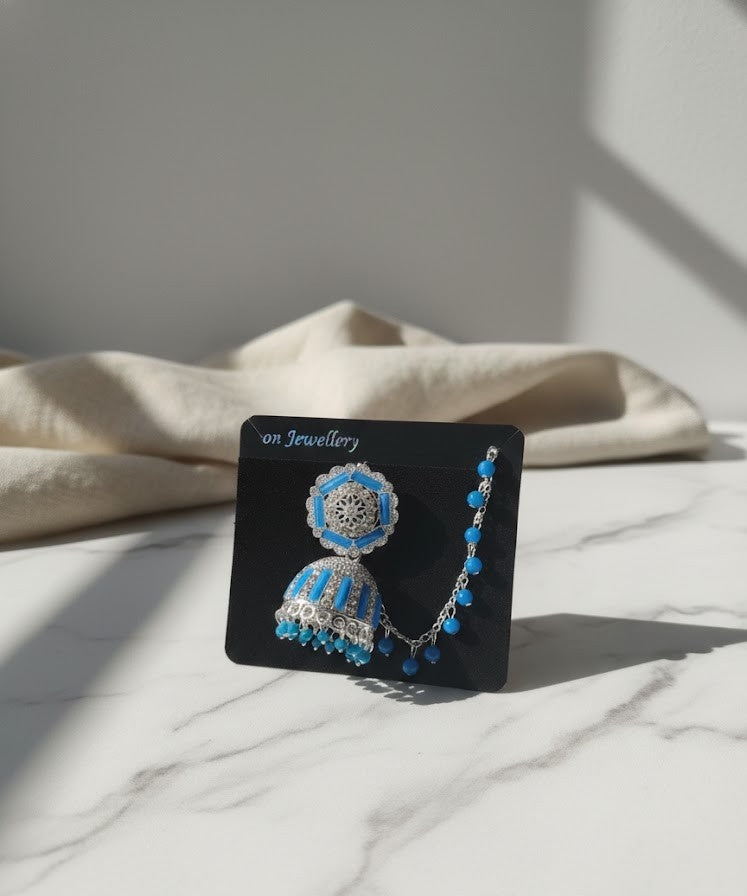 Icy Blue Radiance Silver Earrings