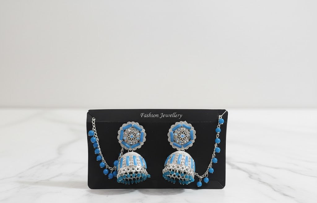 Icy Blue Radiance Silver Earrings