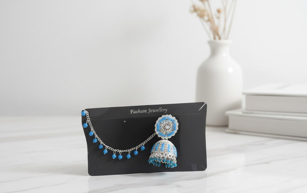 Icy Blue Radiance Silver Earrings