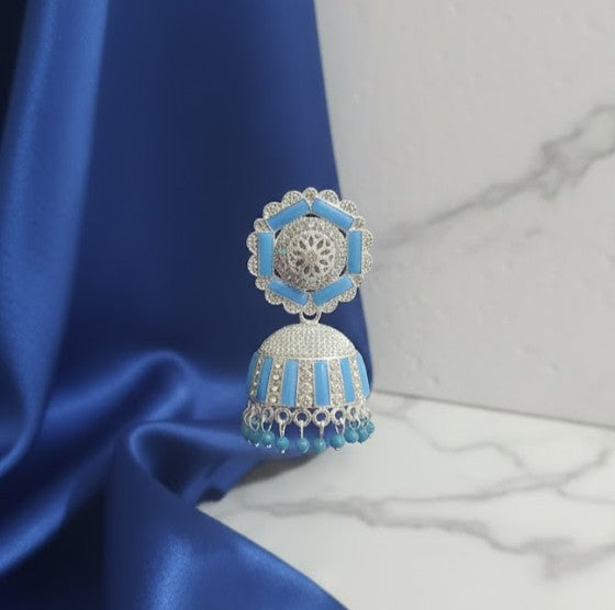 Icy Blue Radiance Silver Earrings