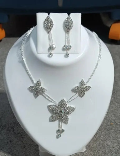 Silver-Star Design Necklace Set with Earrings
