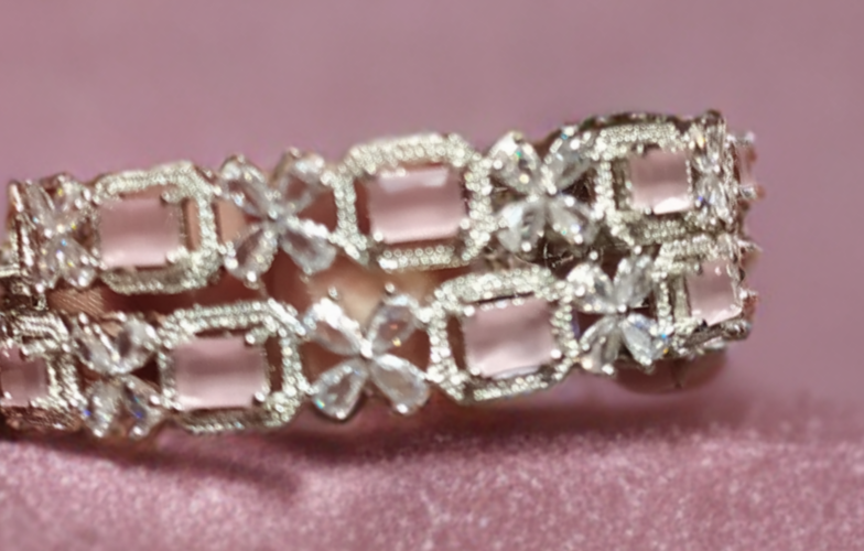 Stylish Pink AD  Bangles for Women & Girls – Set of 2