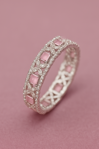 Stylish Pink AD  Bangles for Women & Girls – Set of 2