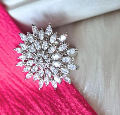 Stylish American Diamond Big Cocktail Ring