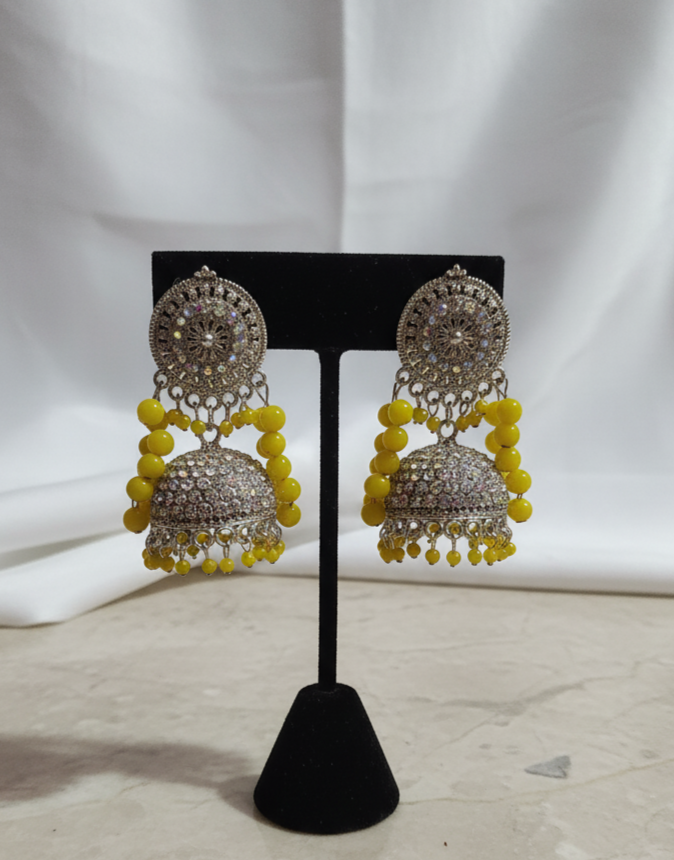 Yellow Jhumka for Haldi & Casual Wear