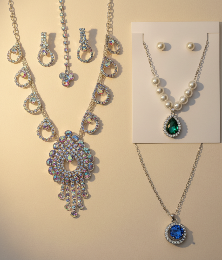 3-in-1 Combo | Trendy Blue, Bridal & Pearl Jewellery Sets