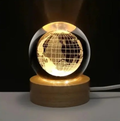 3D Crystal Globe Night Lamp – Earth Edition 🌍
