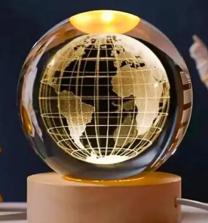 3D Crystal Globe Night Lamp – Earth Edition 🌍