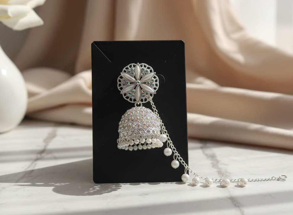 Silver & Yellow Jhumka Combo – Elegant Set