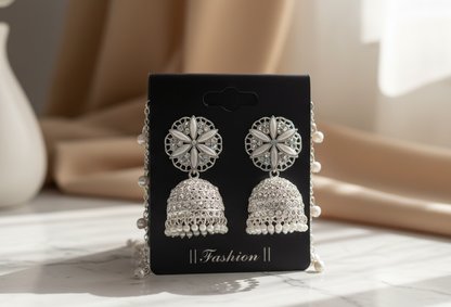 Classic White Pearl Jhumkas