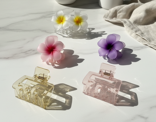 Trendy Floral Hair Claw Set