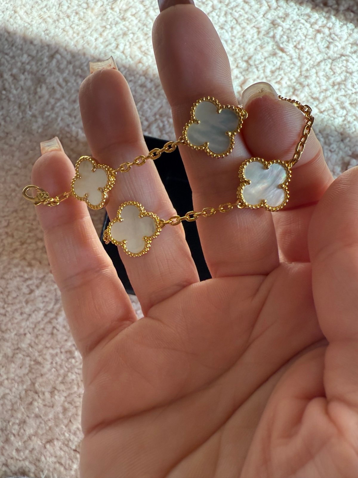 Gold Clover Charm Bracelet