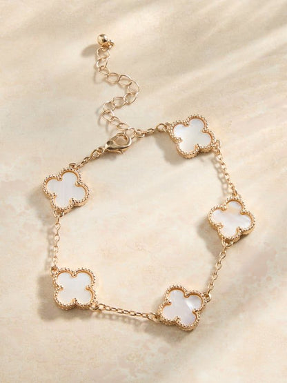 Gold Clover Charm Bracelet