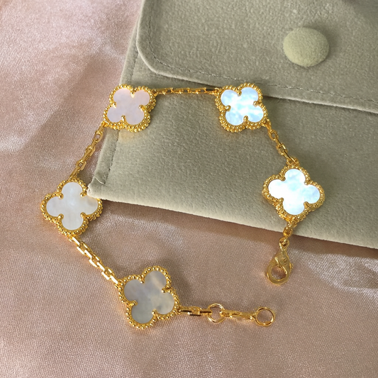 Gold Clover Charm Bracelet