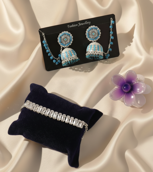 Lovely  Combo-Clutcher, Bracelet & Earrings