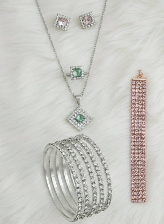 Sparkling Silver Jewelry Combo