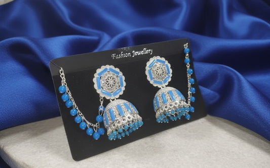 Icy Blue Radiance Silver Earrings