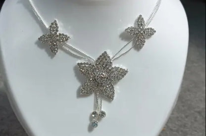Silver-Star Design Necklace Set with Earrings