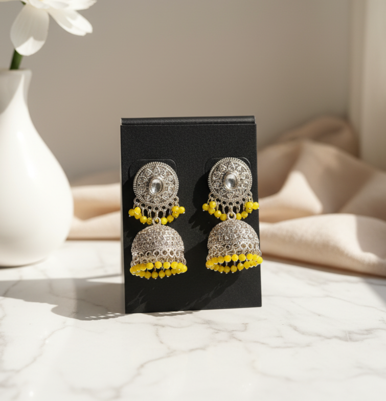 Yellow Jhumka for Haldi & Casual Wear