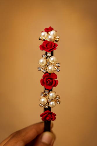 Rose Flower & Wings Hair Band
